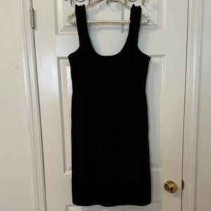 ANTONIO MELANI Black Textured Silk Dress